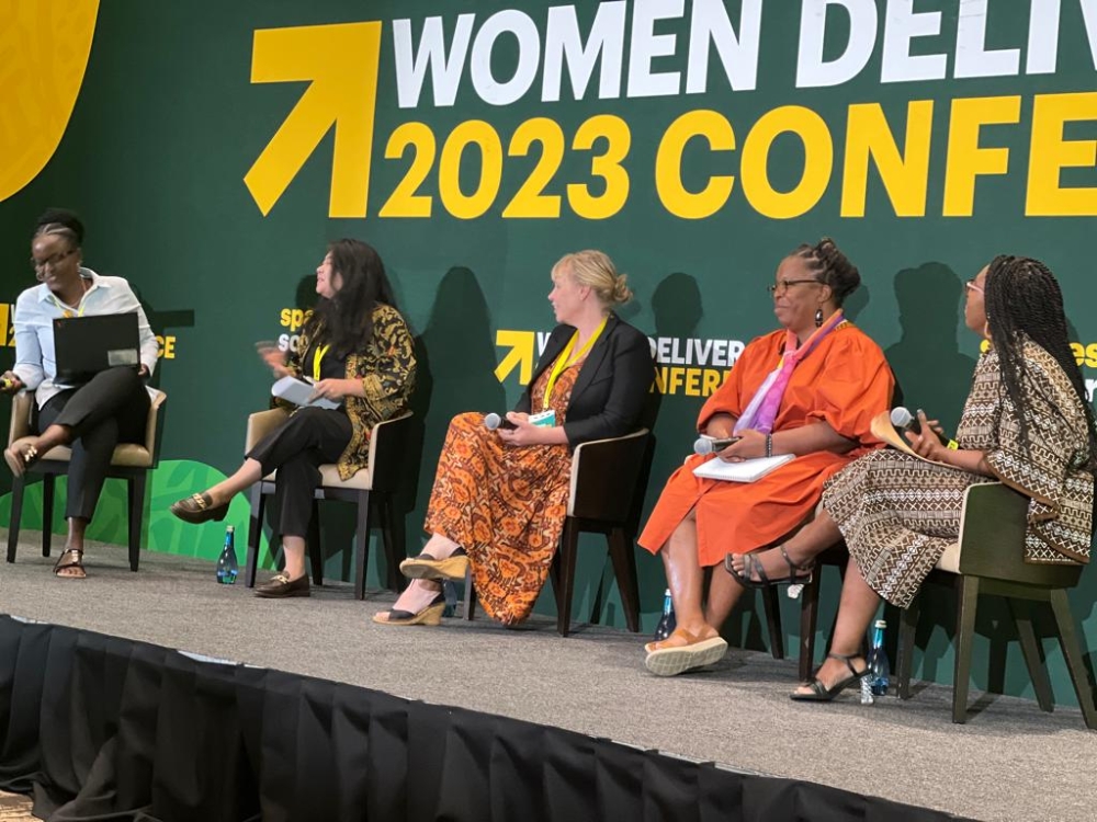 Panelists during session at Women Deliver Conference on balancing access to care and care responsibilities among women healthcare workers. OLIVIER MUGWIZA