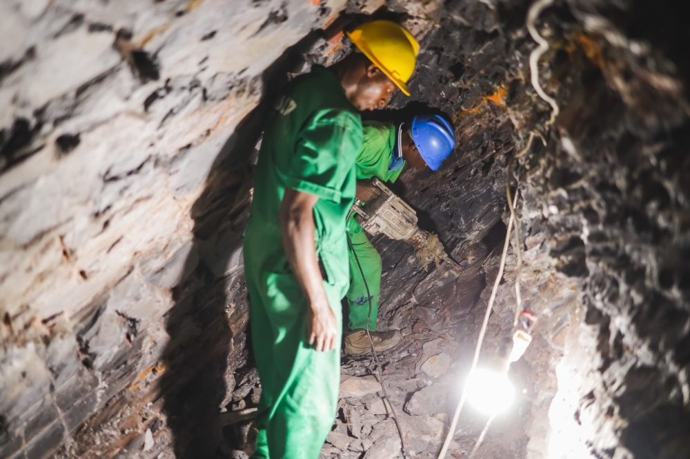 Miners on duty at a mining site in Rulindo District. Photo by Craish Bahizi