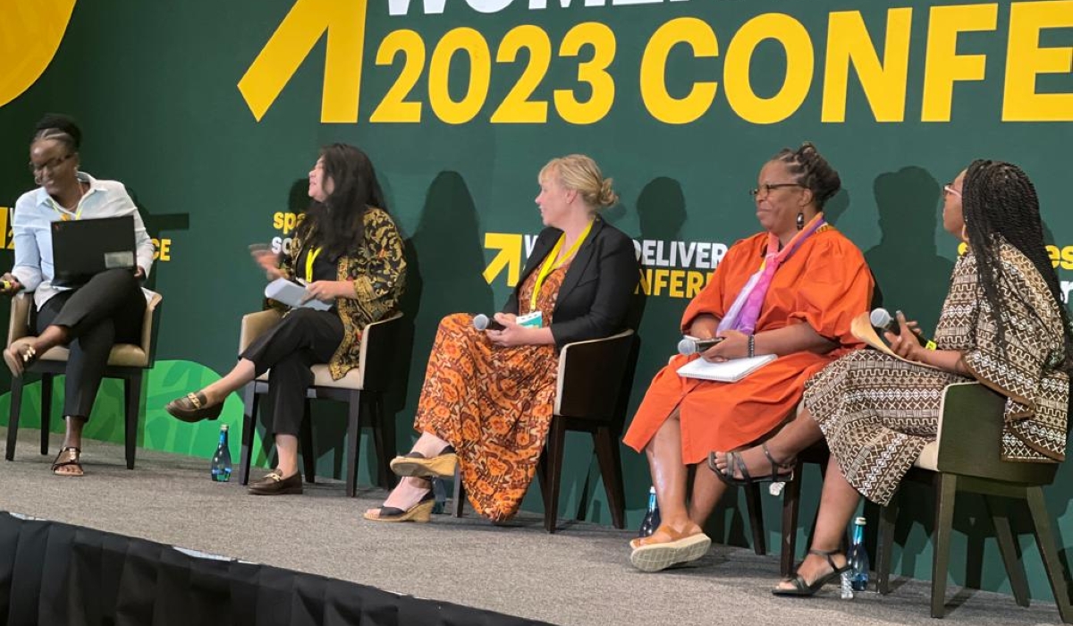 Panelists during session at Women Deliver Conference on balancing access to care and care responsibilities among women healthcare workers. OLIVIER MUGWIZA