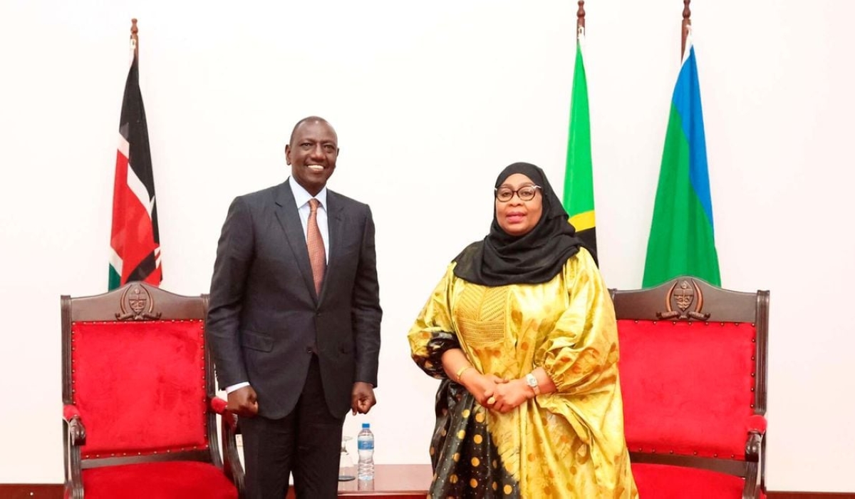 President William Ruto and President Samia Suluhu Hassan pose for a photo during the official opening of the Africa Heads of State Human Capital Summit in Dar es Salaam. Courtesy