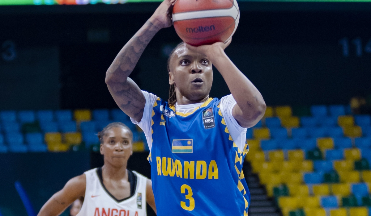 .Rwanda&#039;s point guard, Destiney Promise Philoxy, in action during Sunday&#039;s game against Angola. Rwanda will face the winner of the Uganda vs DR Congo game. Photo by Christianne Murengerantwari