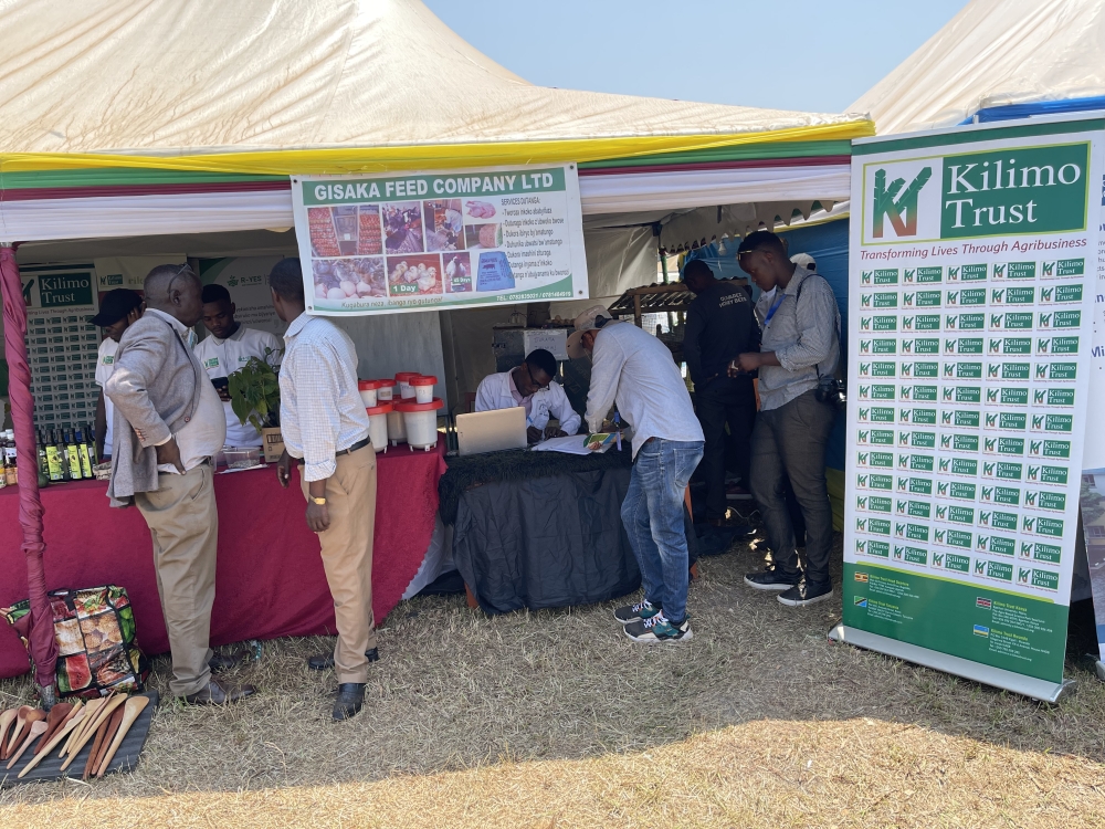 Some expo goers visit Kilimo Trust stand during the National Agriculture Show at Mulindi showground, in Gasabo District, on July 25, 2023 (Emmanuel Ntirenganya)