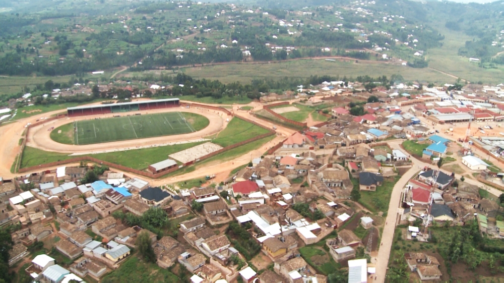 An aerial view of Muhanga Stadium. The government has completed the expropriation of 10 hectares of land to pave way for the construction of a stadium in Muhanga. Courtesy