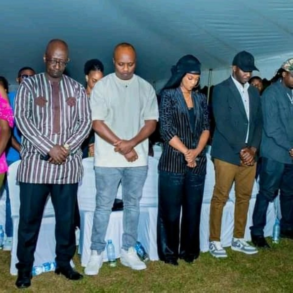 Some of the artistes, King James and Knowless that attended the vigil on August 1