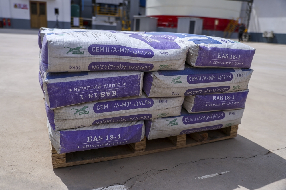 Packages of cement at the newly inaugurated AnJia Cement Factory on Thursday, August 3. Photo by Olivier Mugwiza Packages of cement at the newly inaugurated AnJia Cement Factory on Thursday, August 3. Photo by Olivier Mugwiza