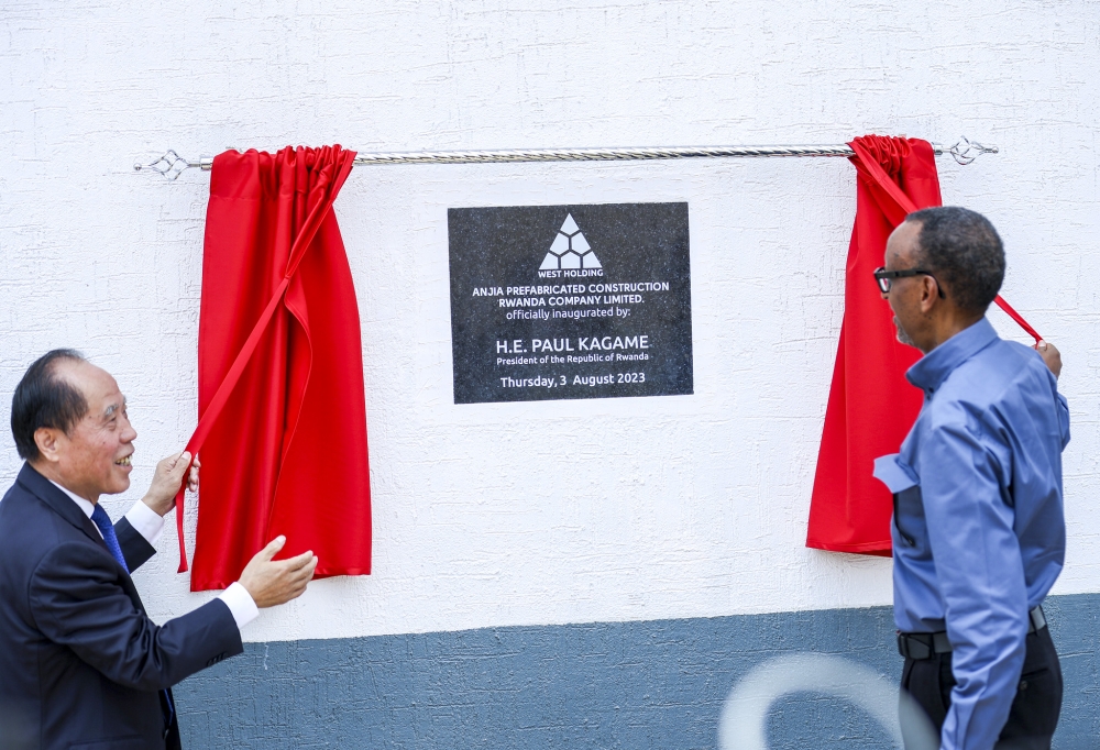 President Kagame officially inaugurates AnJia Cement Factory in Muhanga District,on Thursday, August 3. Photo by Olivier Mugwiza President Kagame officially inaugurates AnJia Cement Factory in Muhanga District,on Thursday, August 3. Photo by Olivier Mugwiza