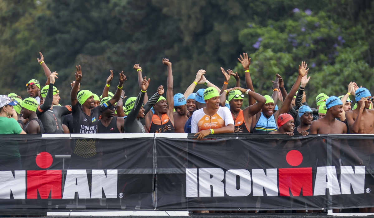 Participants at the second edition of the renowned triathlon race where Rwandan athletes put on a show and dominated the podium, hence qualifying for the 2024 Vin Fast Ironman 70.3 World Championship in Taupō, New Zealand. All photos by Olivier Mugwiza