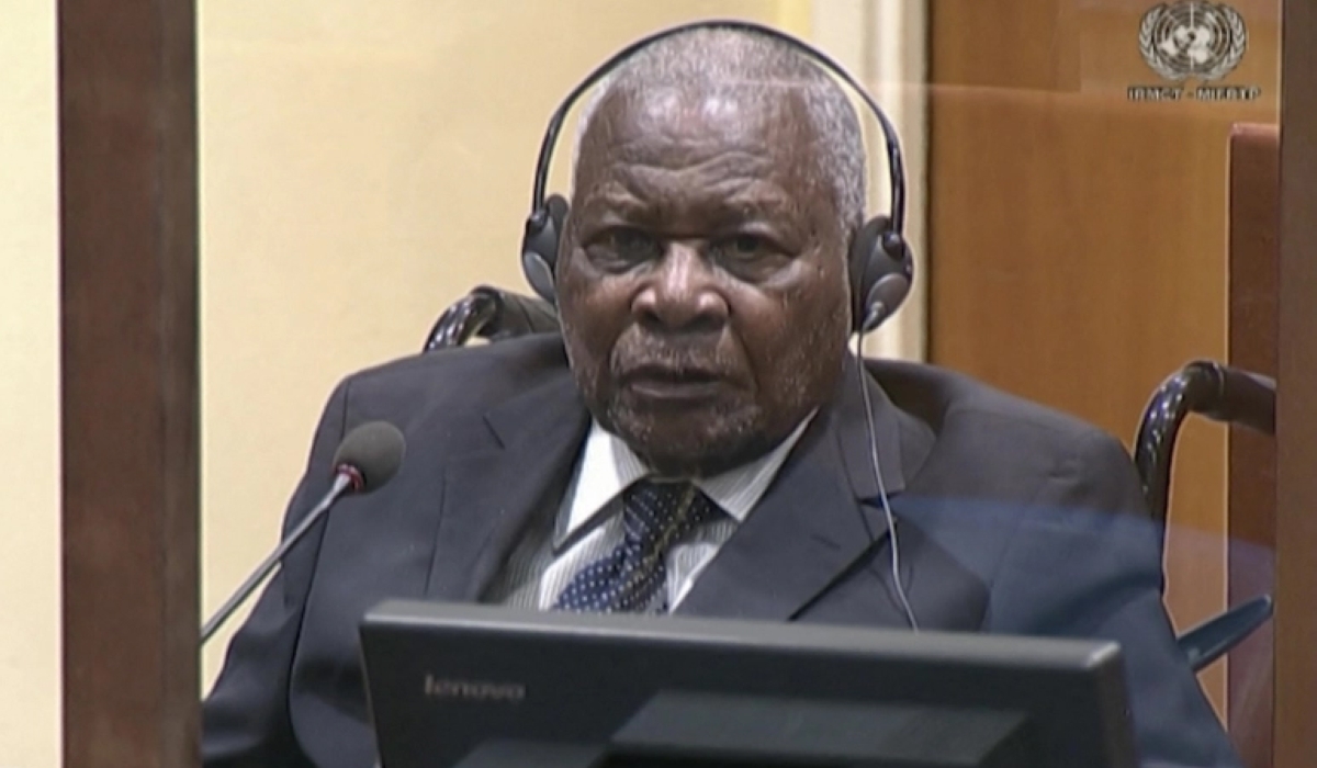 Genocide suspect Felicien Kabuga during his trial  at the International Residual Mechanism for Criminal Tribunals in The Hague.  Courtesy
