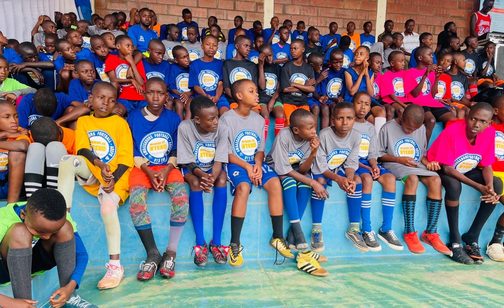 Some children during the launch of ADEPR&#039;s gospel through football national u13 children camp on August 7, 2023, at Muhanga Stadium, in Southern Province (Emmanuel Ntirenganya)