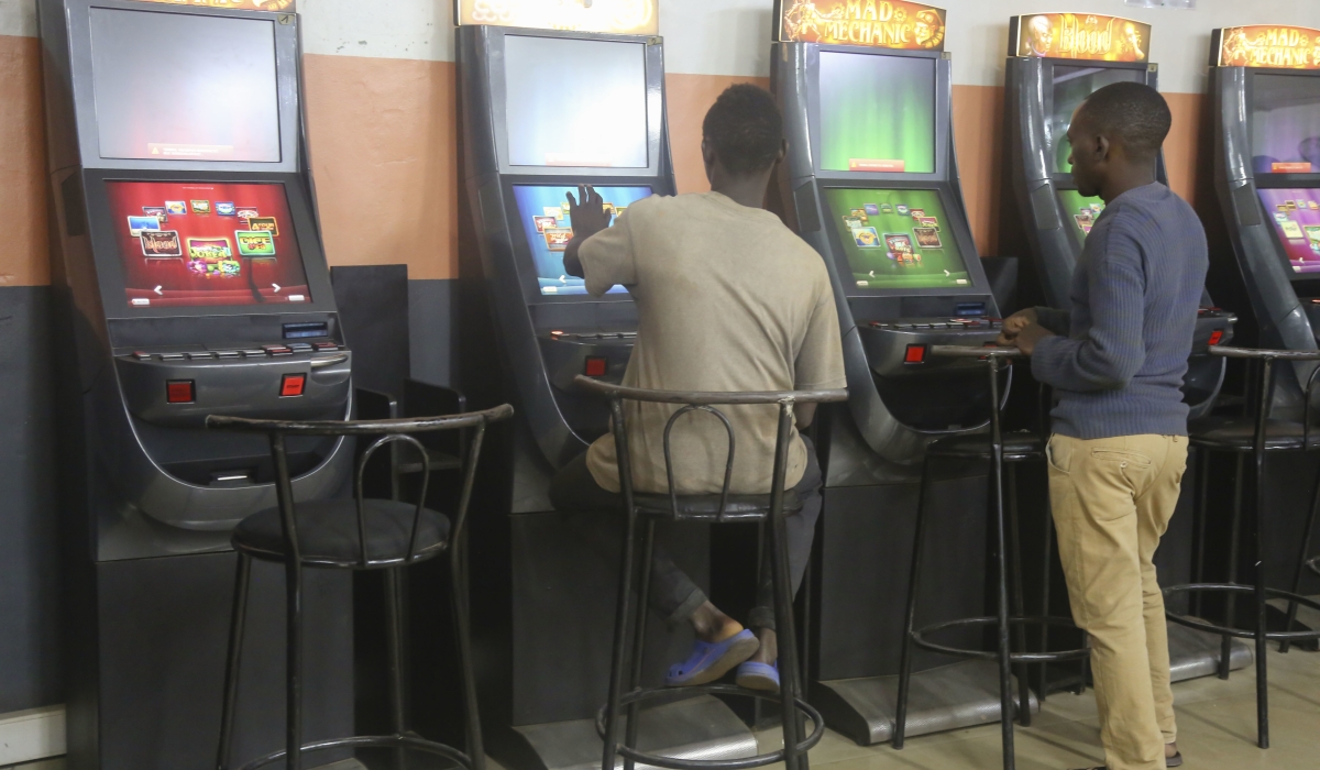 Gamblers play at one of the stations in Kigali. All photos: Craish Bahizi.
