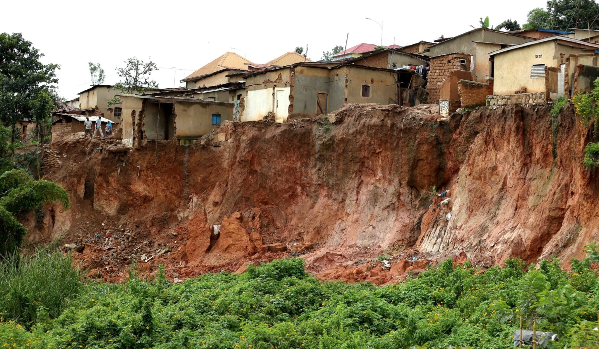 A segment of a residential area of Myembe in Kimihurura that is a high risk zone in Kigali. The City of Kigali has ordered all dwellers in identified high-risk zones to relocate ahead of the rainy season. Sam Ngendahimana