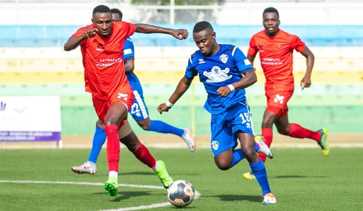 Gorilla FC central midfielder Victor Murdah with the ball during the league match against Musanze FC at Kigali stadium last season. Photo by Olivier Mugwiza