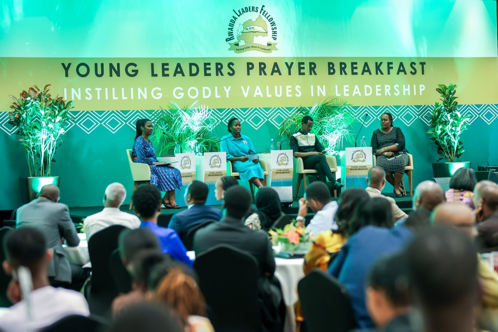 Panelists at Rwanda Leaders Fellowship (RLF), the fellowship themed “Young Leaders and Parenting Today” that brought together young people in government, the private sector, and civil society. Olivier Mugwiza
