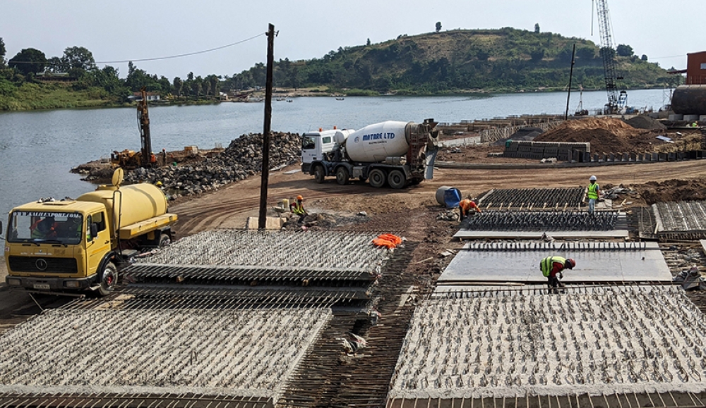 The port whose construction works are underway, lying at 2 ha, is located in Rubavu District, Nyamyumba Sector at the shores of Lake Kivu. All photos: Germain Nsanzimana.