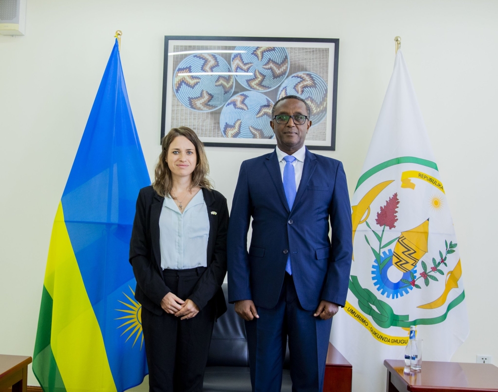 Ambassador-designate Einat Weiss and  Dr. Vincent Biruta, Rwanda&#039;s Minister of Foreign Affairs and International after presenting  the Letters of Credence on Wednesday, August 16. Courtesy