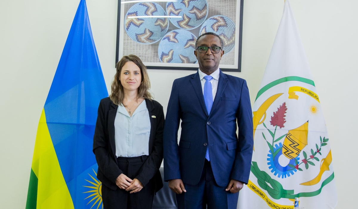 Ambassador-designate Einat Weiss and  Dr. Vincent Biruta, Rwanda&#039;s Minister of Foreign Affairs and International after presenting  the Letters of Credence on Wednesday, August 16. Courtesy