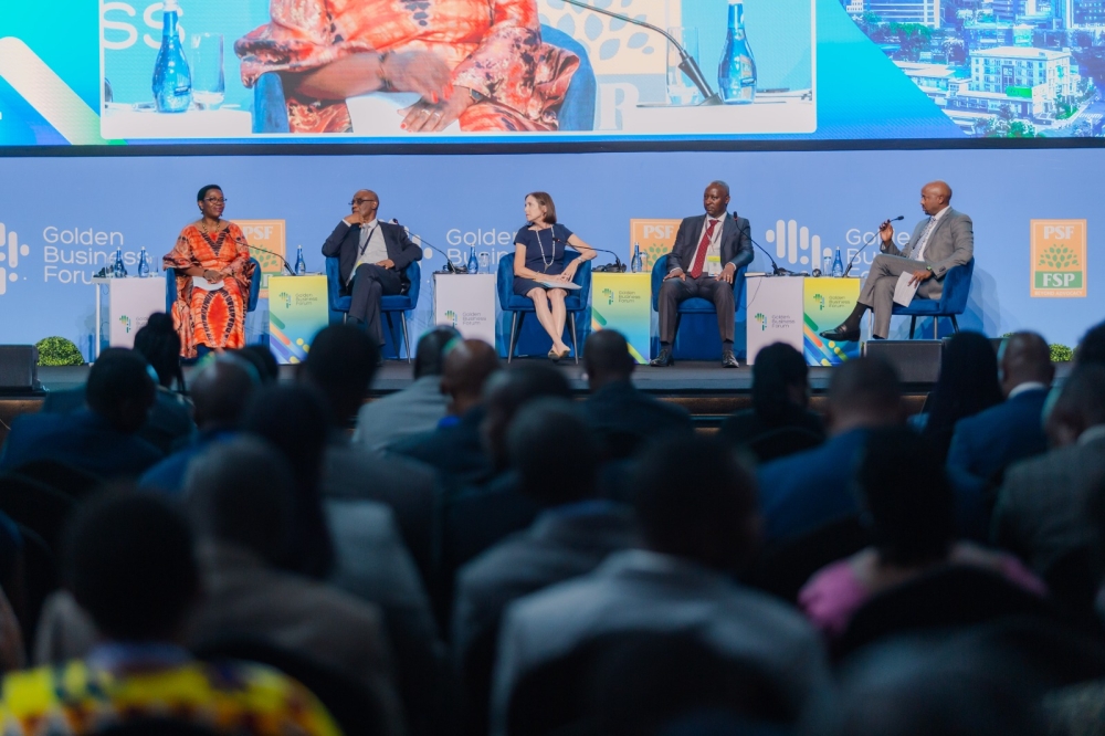Panelists during the official opening of the Golden Business Forum in Kigali on Wednesday, August 16. Courtesy