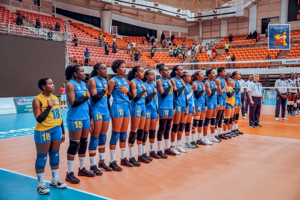 Rwanda women’s volleyball team  during Women’s African Volleyball championship. Courtesy