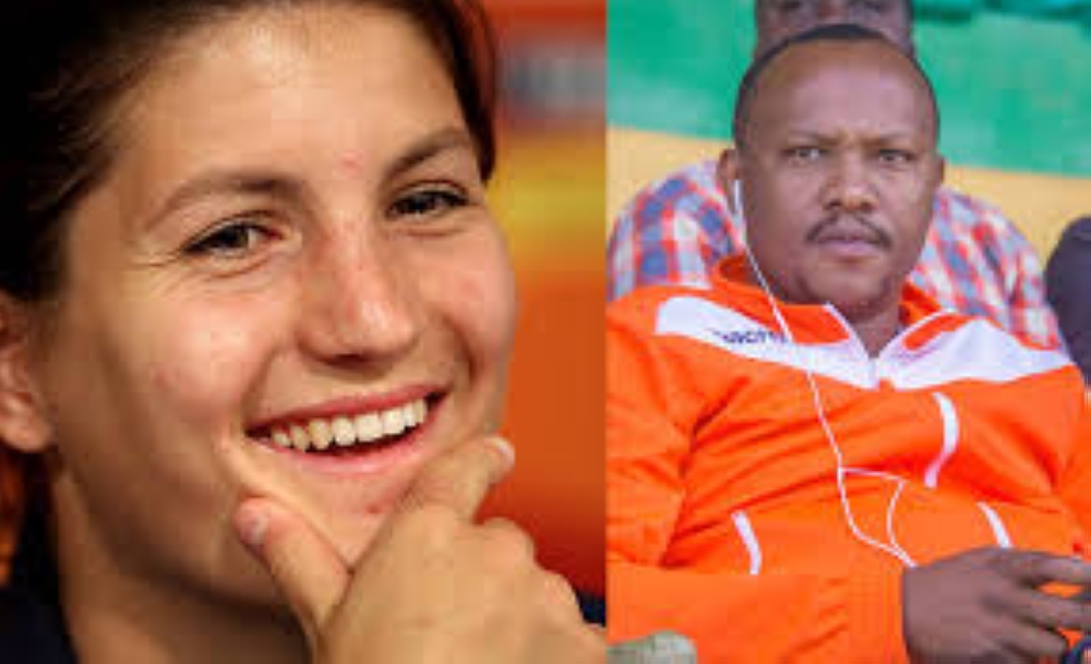 Gasogi United new head coach Caroline Pizzala and club president and proprietor Charles Kakooza Nkuriza. The coach will not be on the touchline during Friday&#039;s opening league match against Rayon Sports. 