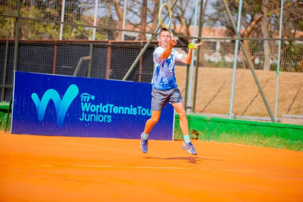 Jonas Kucera, 16, the top ranked player in the ITF World Tennis Tour Juniors taking place in Kigali. He will face Indian Arnav Yadav in frenzy promises to be an entertaining semifinal on Friday. Courtesy