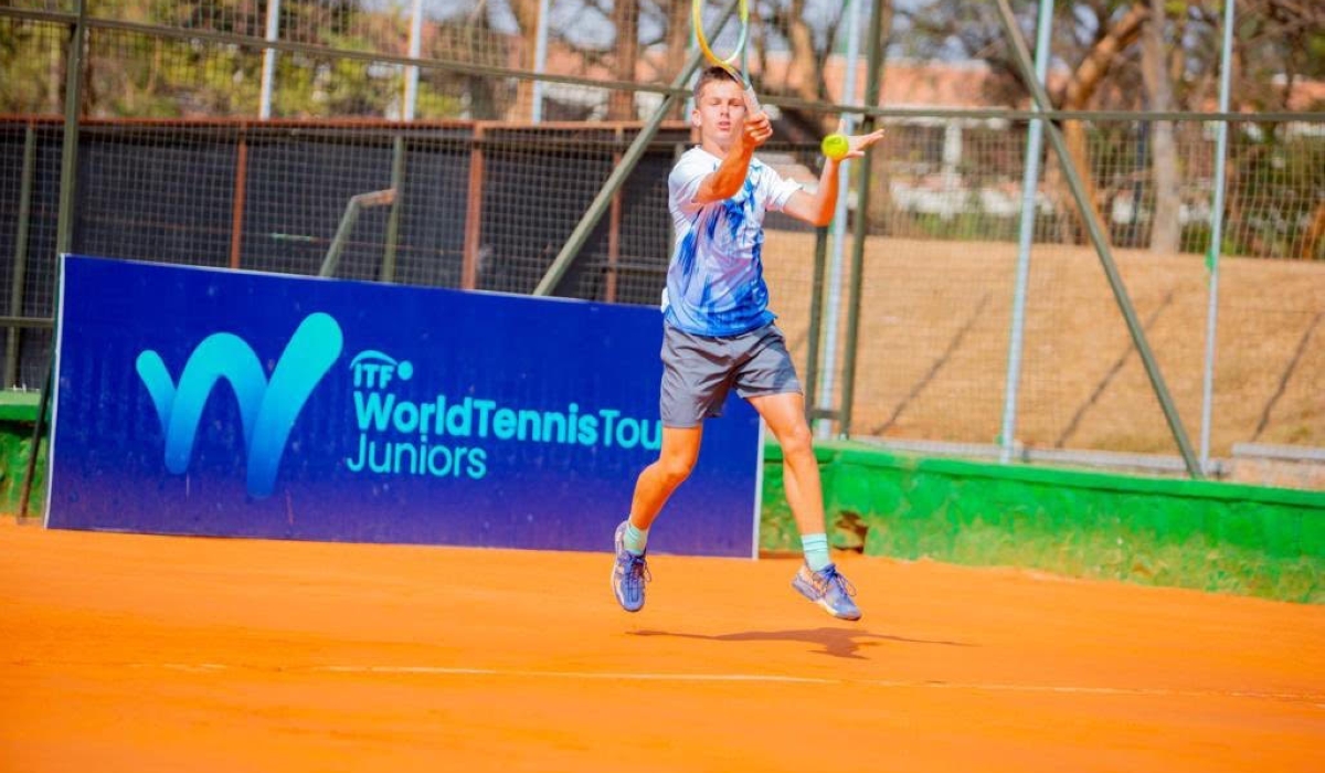 Jonas Kucera, 16, the top ranked player in the ITF World Tennis Tour Juniors taking place in Kigali. He will face Indian Arnav Yadav in frenzy promises to be an entertaining semifinal on Friday. Courtesy