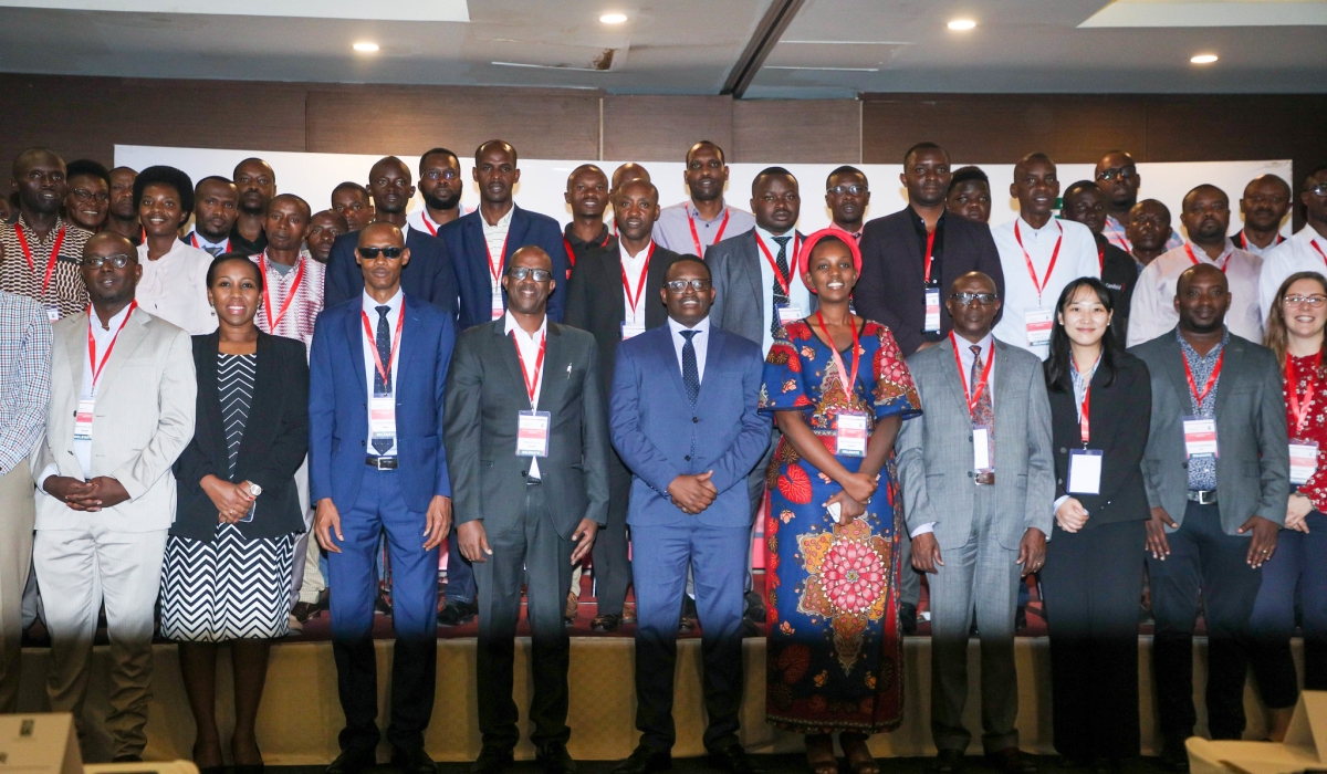 Participants during a group photo during the workshop organized by Association of Microfinance Institutions in Rwanda (AMIR) and Cordaid on August 17. All photos by Dan Gatsinzi