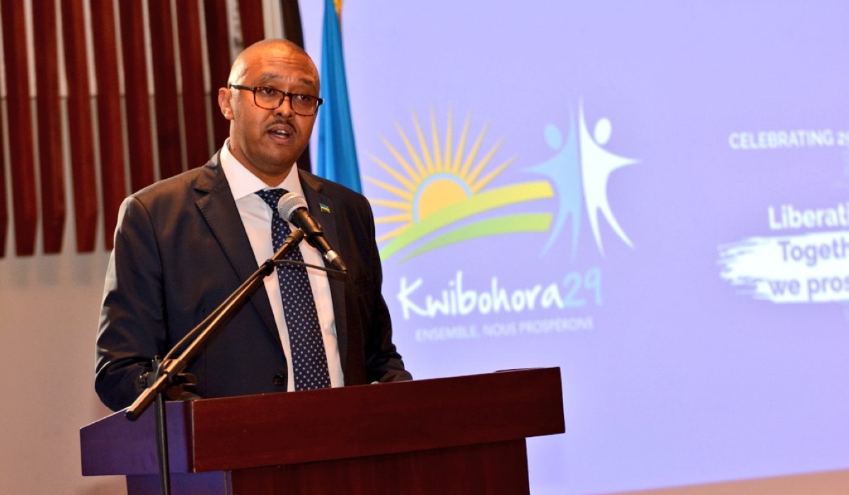 Donne Besigye, Chargé d’Affaires at the Rwanda High Commission in Kenya speaks at an event of celebrating 29 years of Rwanda’s Liberation on August 18. The occasion brought together more than 400 people including the Rwandan community living in Kenya, members of the diplomatic corps, and friends of Rwanda. Courtesy photos