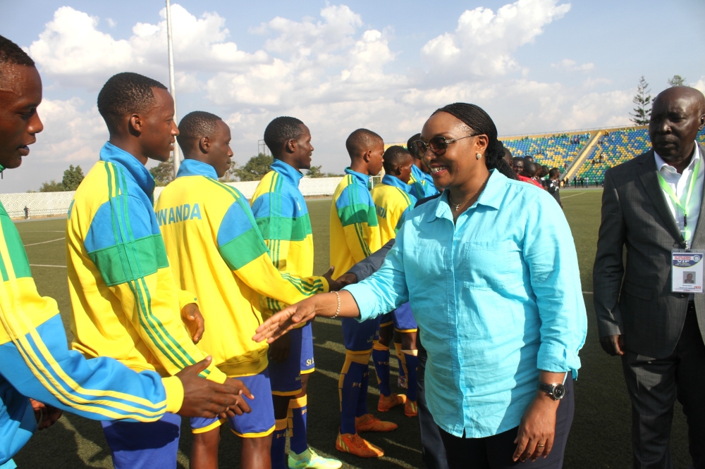 Rwandan Minister of Education Dr. Valentine Uwamariya officially opens FEASSSA Games at Huye stadium on Saturday, August 19. Courtesy