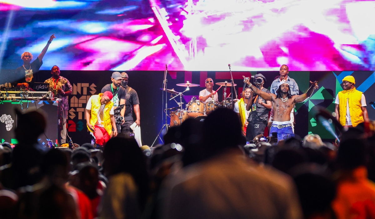 Diamond Platnumz during his performance during the opening of Giants of Africa Festival.