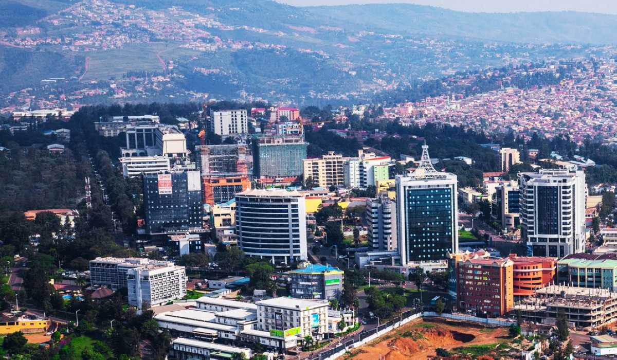 Aerial view Kigali City in Nyarugenge District. Rwanda secured fifth position in fintech startup funding across Africa. File