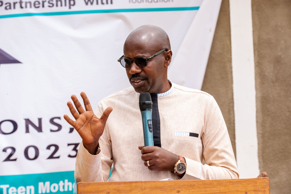 Richard Gasana, Mayor of Gatsibo district, told the teen mothers that they hold the potential to uplift their families from poverty with the right mindset. (1) Richard Gasana, Mayor of Gatsibo district, told the teen mothers that they hold the potential to uplift their families from poverty with the right mindset. (1)