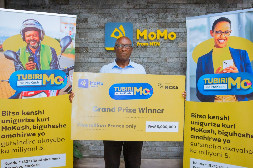Callixte Kabarisa, the grand prize winner of TubiriMo Campaign, took home Rwf5 million.