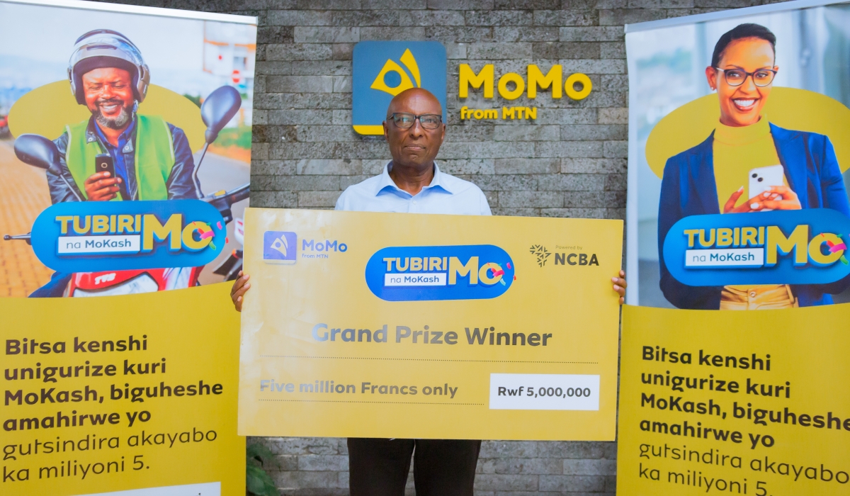 Callixte Kabarisa, the grand prize winner of TubiriMo Campaign, took home Rwf5 million.