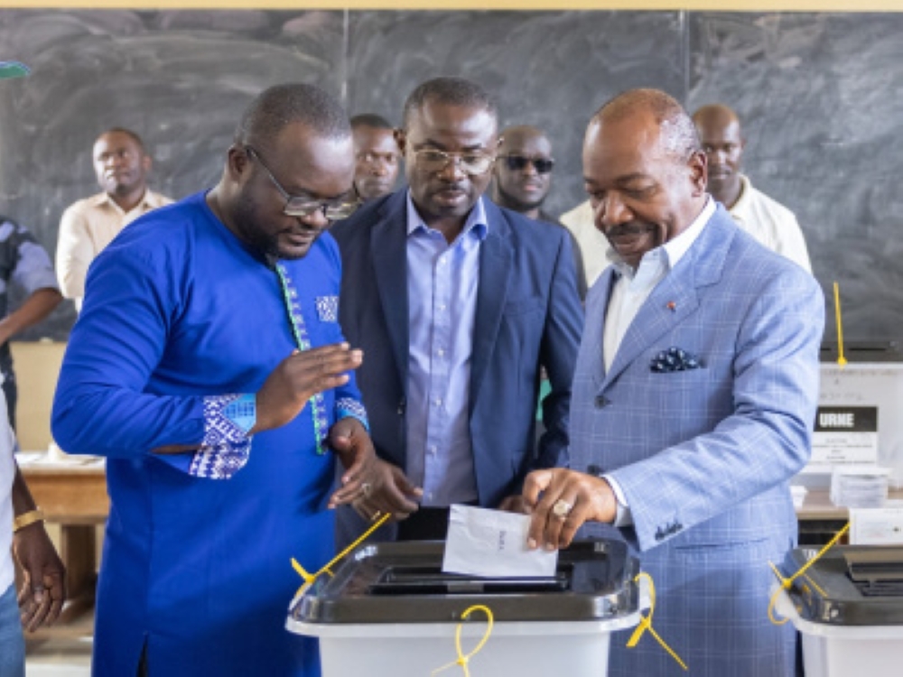 President of Gabon Ali Bongo Ondimba casts his vote during a past election. INTERNET PHOTO