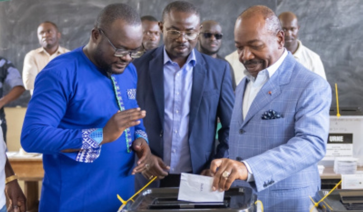 President of Gabon Ali Bongo Ondimba casts his vote during a past election. INTERNET PHOTO