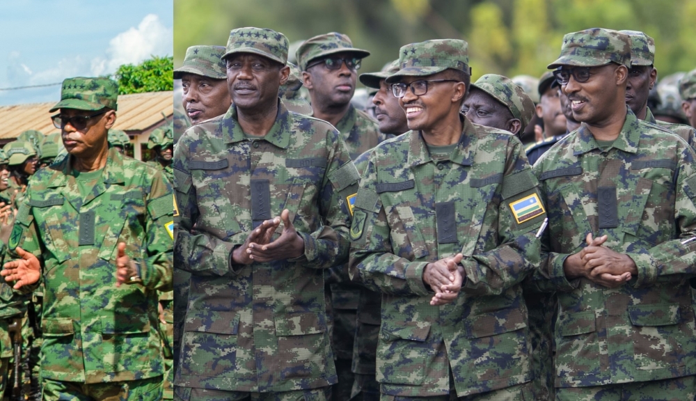 Gen James Kabarebe, Gen Fred Ibingira, Maj Gen Albert Murasira and Lt Gen Charles Kayonga