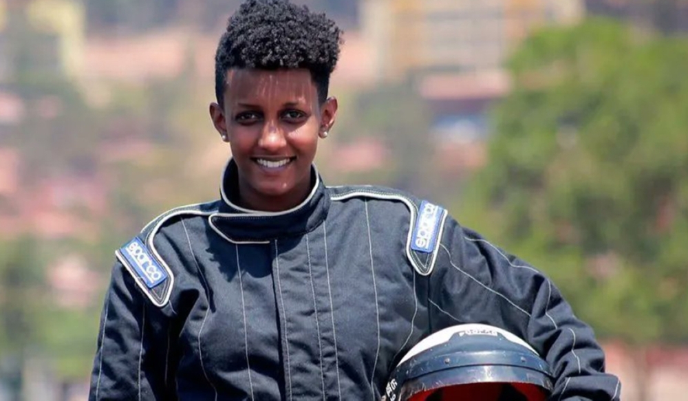 Rally driver and former Miss Rwanda finalist Queen Kalimpinya. File photo