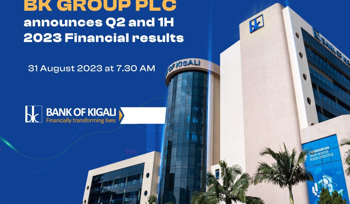  Bank of Kigali (BK) Group PLC has announced that it recorded Rwf 39.6 billion net income in the first half of 2023. Courtesy