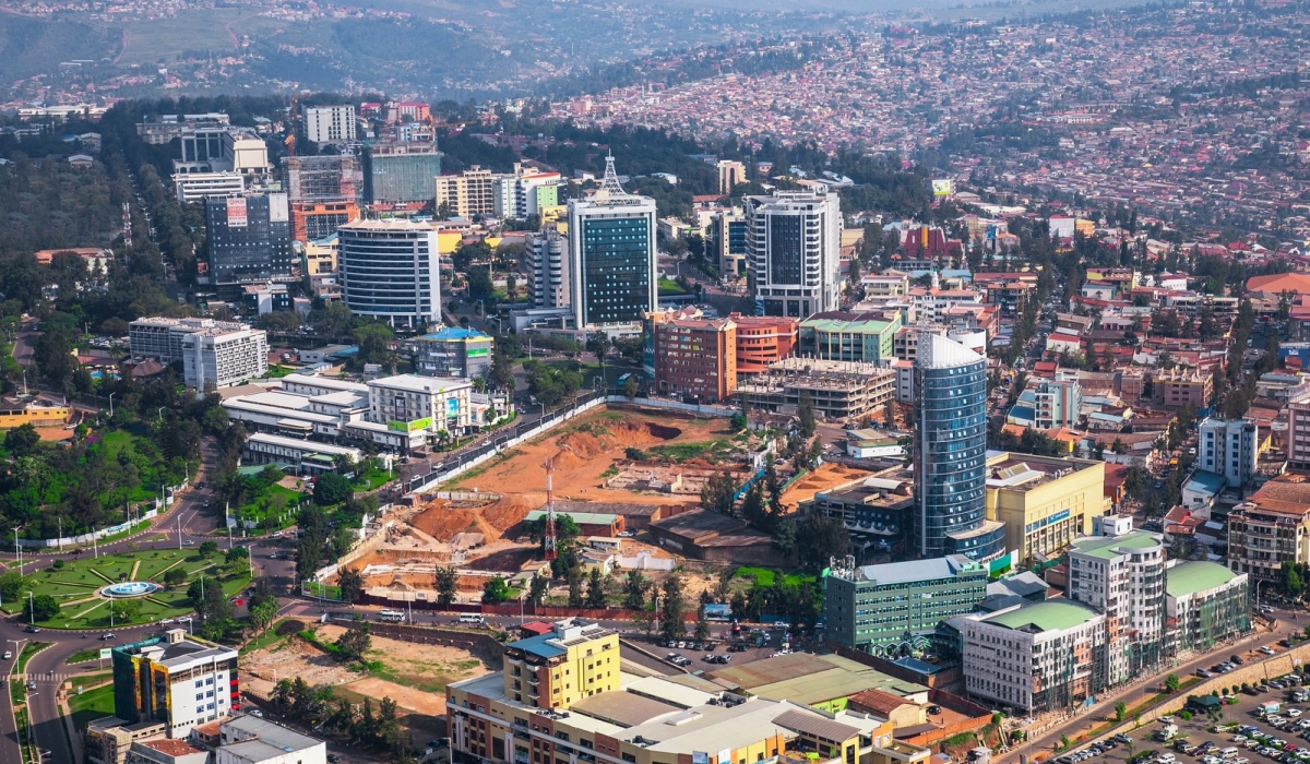 Aerial view of Kigali City&#039;s Business district in Nyarugenge. Kigali&#039;s skyline has been transformed into a breathtaking landscape of architectural masterminds that stand tall against the city heavens. File