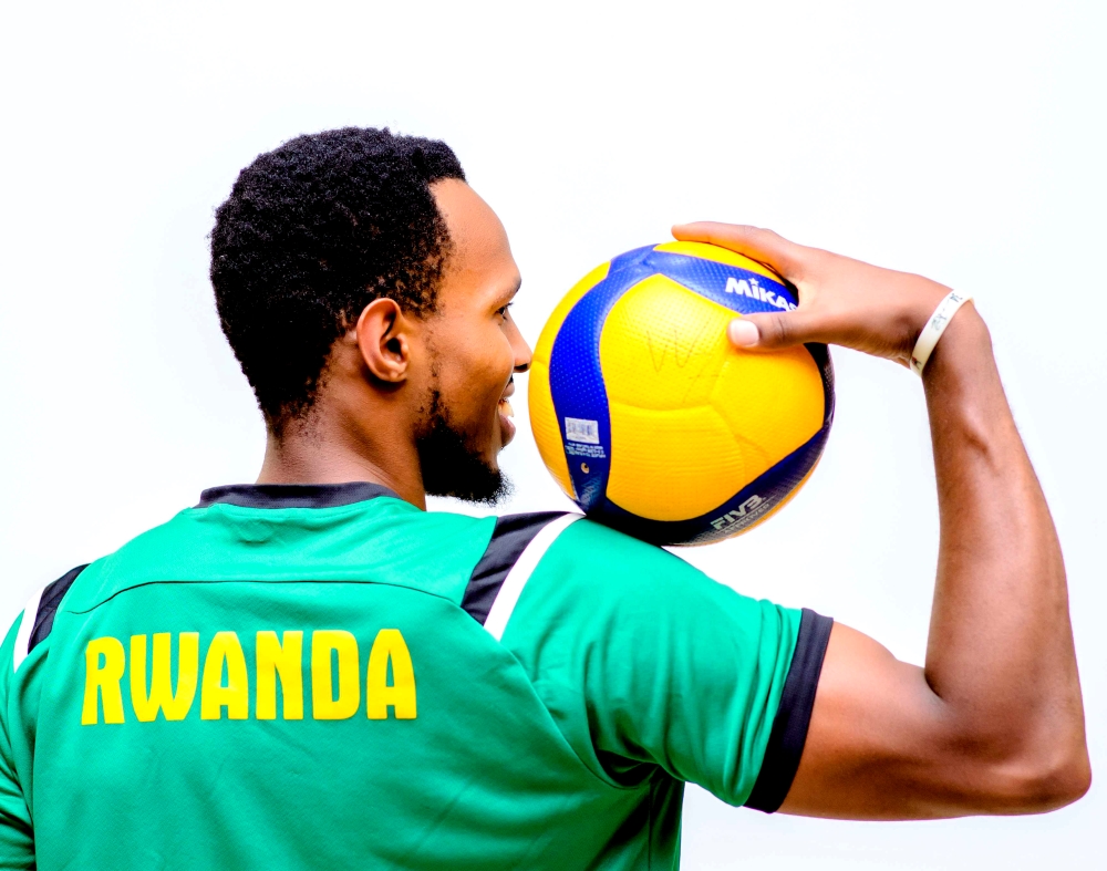Right attacker Wycliff Dusenge will captain Rwanda at the African men’s Volleyball Championship which is underway in Cairo, Egypt-Courtney photo 