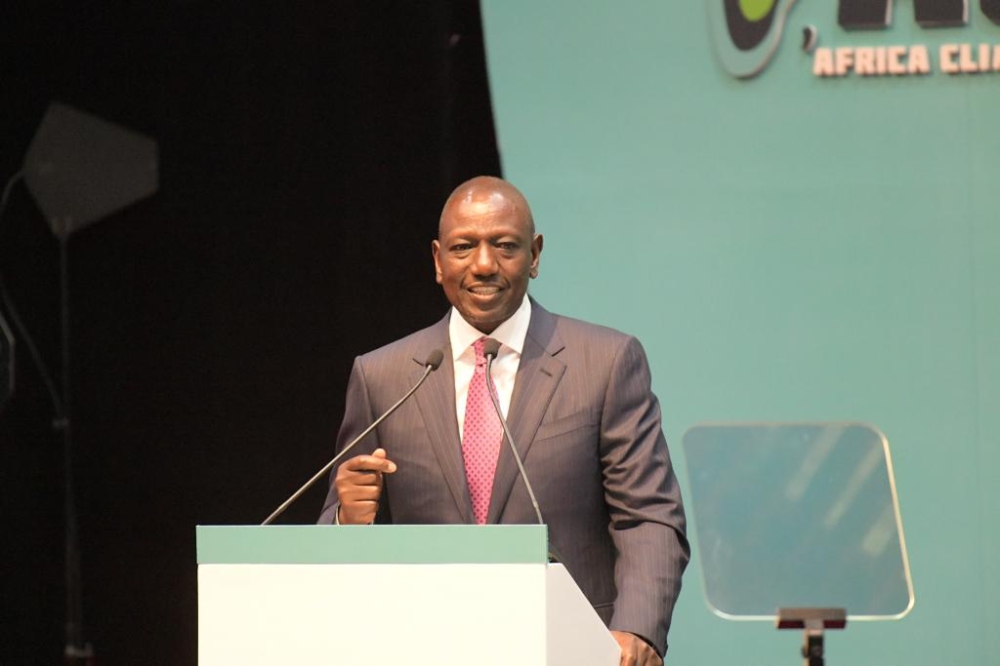 President of Kenya William Ruto delivers his remarks during the inaugural Africa Climate Summit in Kenya on Monday, September 4, 2023.
