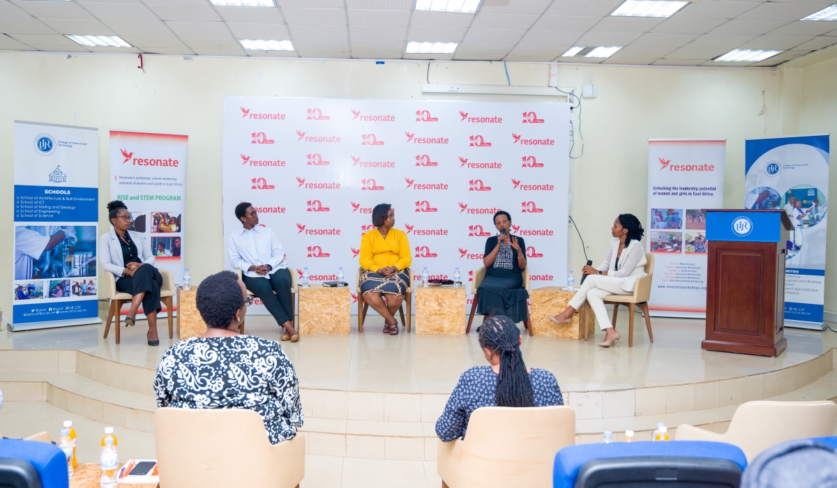 A panel discussion on how girls can excel STEM fields during the Rise and STEM launch at the College of Science and Technology.