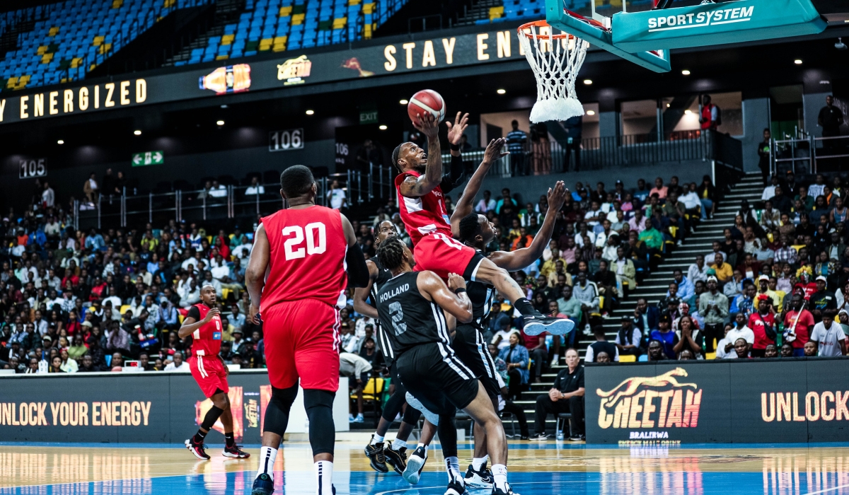 REG&#039; s point guard Adonis Filer with the ball during the game on Wednesday, September 6. APR could be declared champions of the 2023 Rwanda Basketball league on Friday night. Photo by Dan Gatsinzi