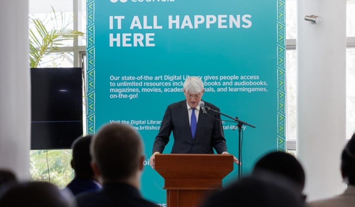 Andrew Mitchell, the United Kingdom’s Minister of State for Development and Africa deliver remarks during the launch of the British Council’s Digital Library on Thursday, August 31. Courtesy