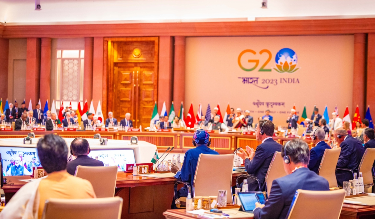 African Union became a permanent member of the G20 during the G20 Summit 2023 at the Bharat Mandapam, in New Delhi, Saturday, Sept. 9, 2023.