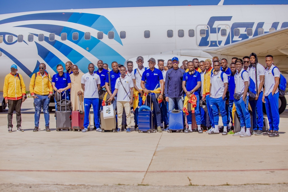Rayon Sports players and staff on their arrival to Benghazi on Wednesday, September 13. Libyan side Al Hilal Benghazi and Rayon Sports have requested the Confederation of African Football (CAF) to postpone their match. Courtesy