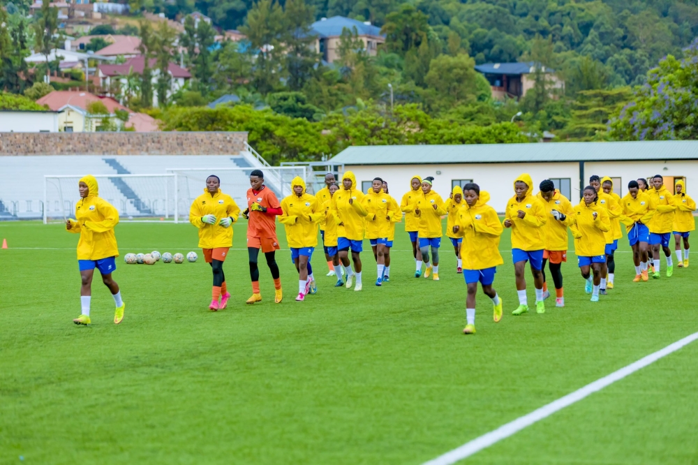 Rwanda women team during a training session. They will play two international friendly games against Burundi before they welcome Ghana to the Kigali Pele Stadium on Wednesday, September 20.