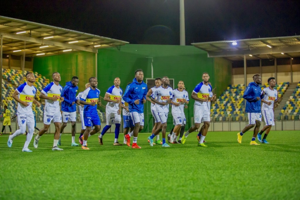 Rayon Sports players during a training session in Benghazi in Libya on September 13. Courtesy