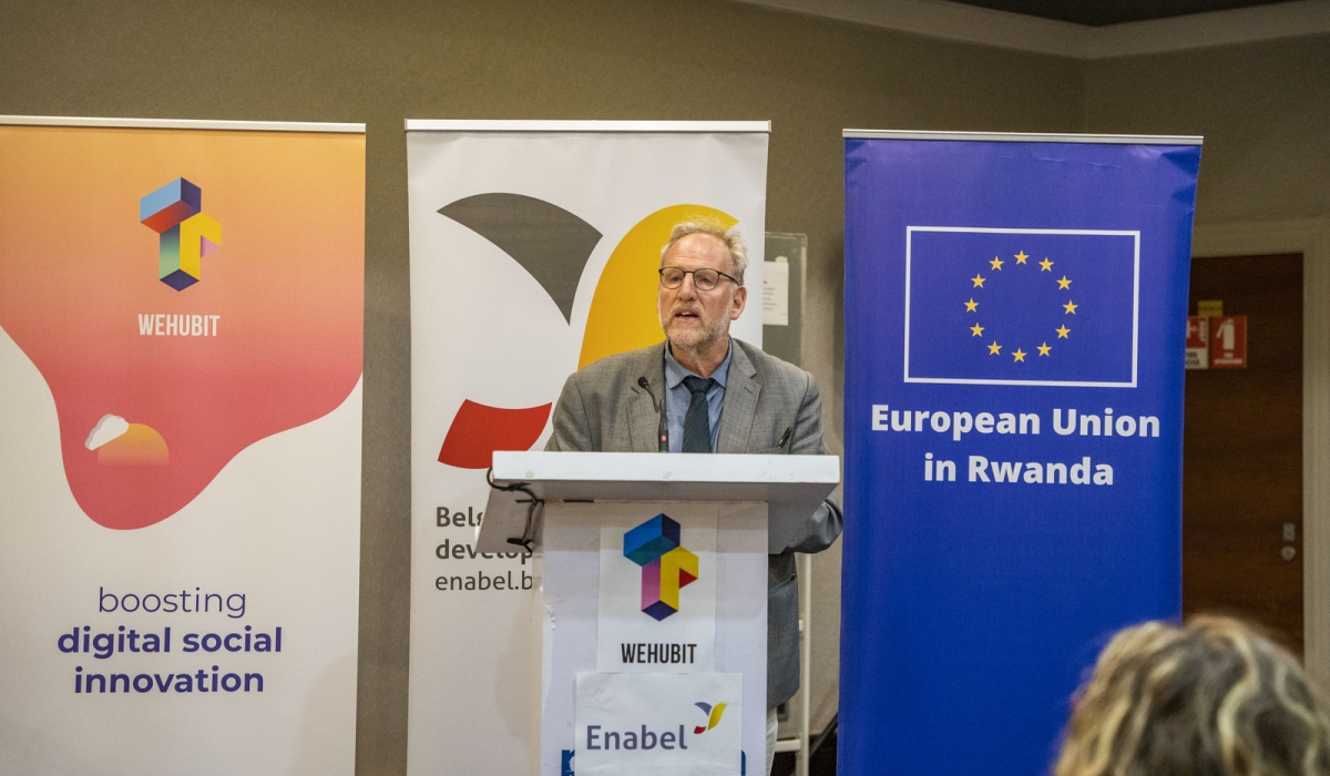 Jean-Michel Swalens, Head of cooperation at the Belgian Embassy highlighted that digital innovation is a catalyst for transformative change. All photos by Emmanuel Dushimimana