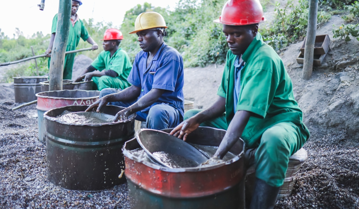 Miners during their activities at a mimning site in Rurindo District. Photo by Craish Bahizi